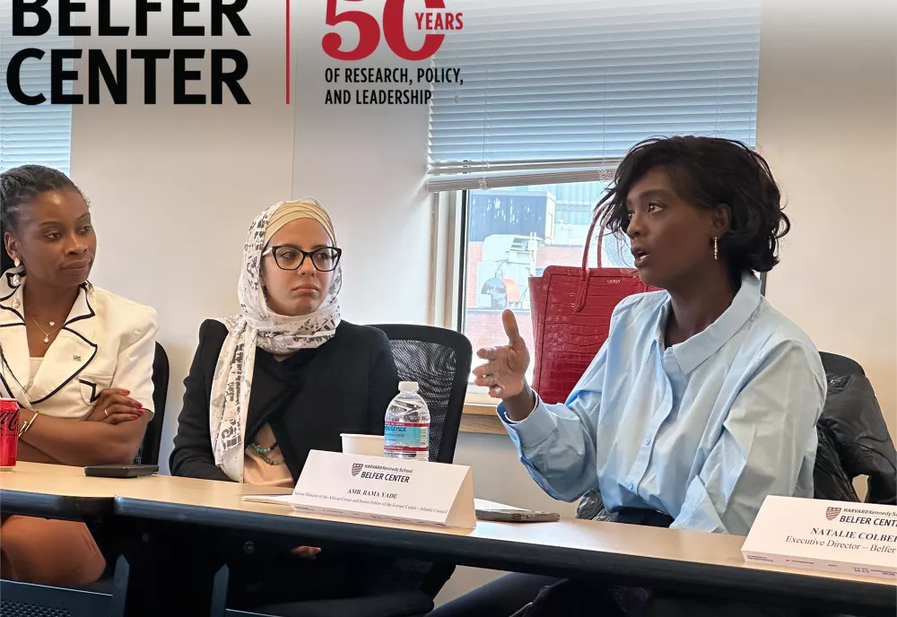 Rama Yade speaks to the HKS Africa Caucus