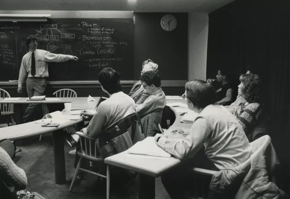 Ash Carter teaching class 1985