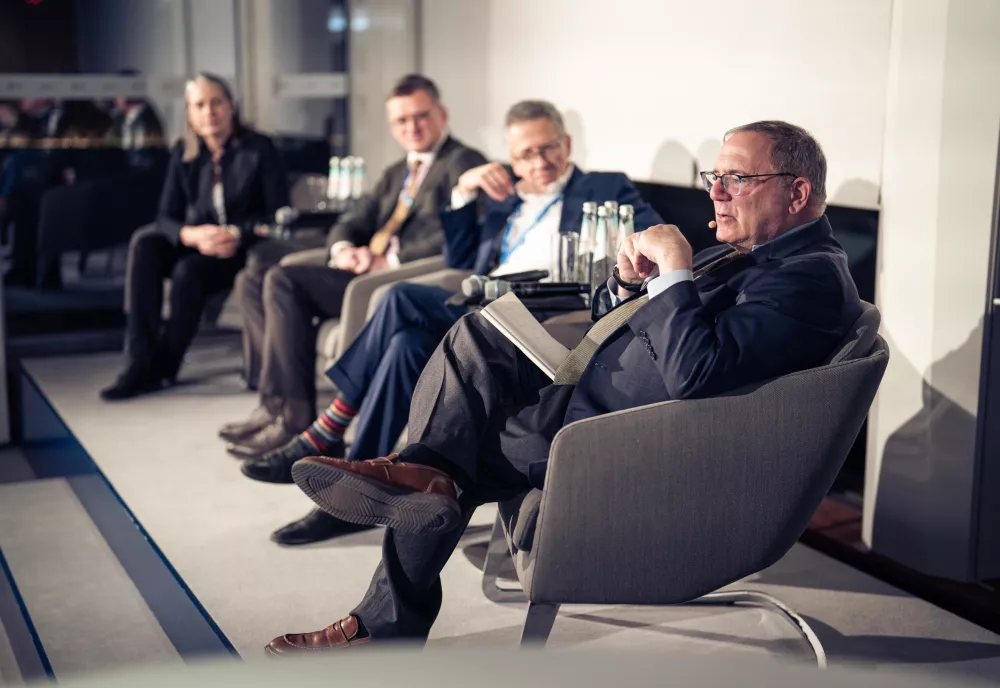 David Sanger speaks on stage at MSC 2025