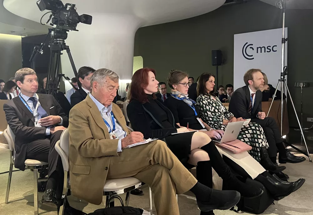 Participants at the Adversarial Alignment conversation at MSC, 2025