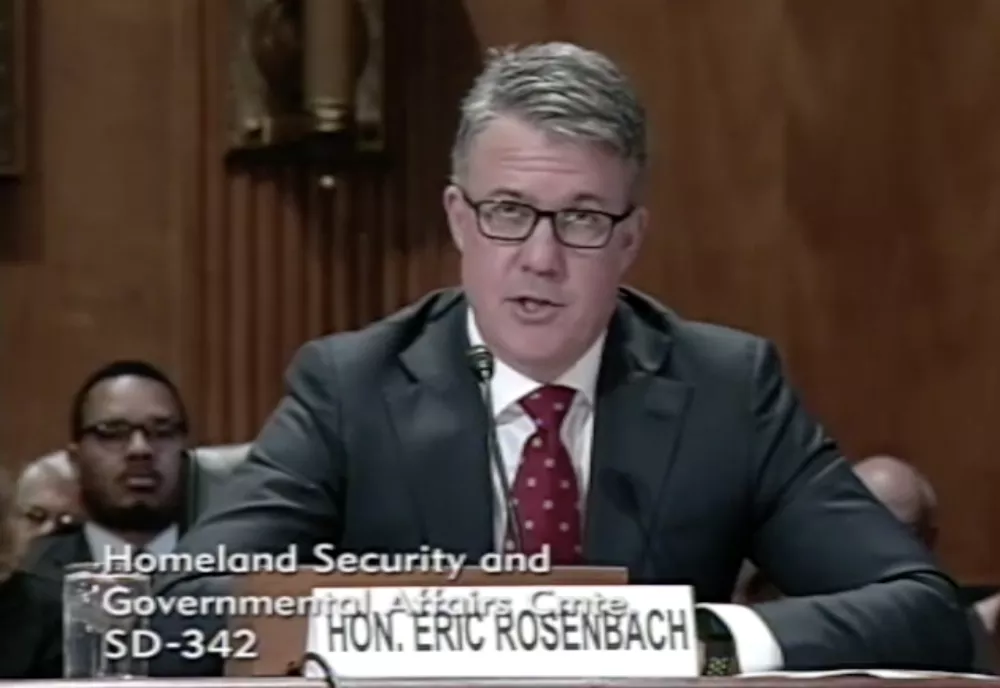 Eric Rosenbach testifying before the U.S. Senate Committee on Homeland Security and Governmental Affairs on "Mitigating America’s Cybersecurity Risk."
