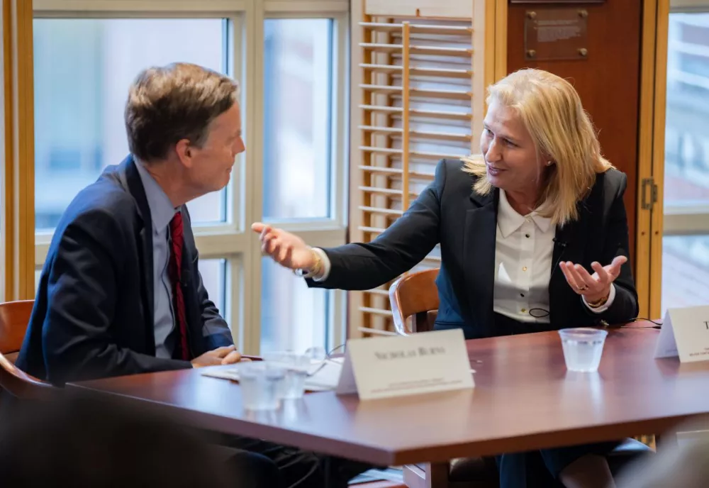 Nicholas Burns, Faculty Chair of TAPP and Future of Diplomacy Project, and Tzipi Livni, former Foreign Minister of Israel