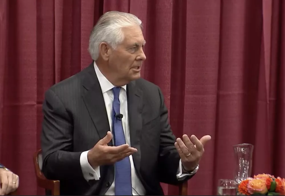 Close-up of former Sec. of State Rex Tillerson