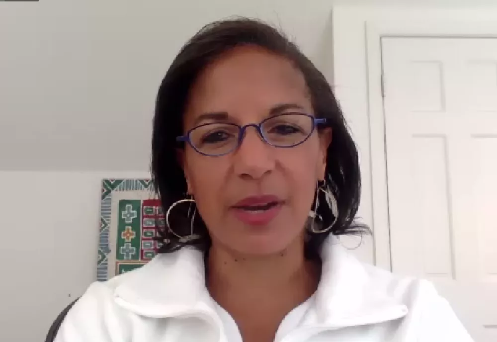 Susan Rice, former Director of the U.S. Domestic Policy Council, speaks virtually to HKS