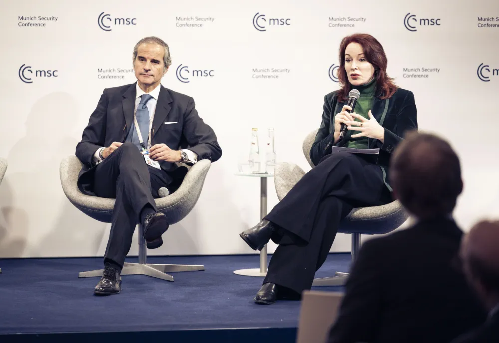 Meghan L. O'Sullivan moderates a panel at MSC featuring Rafael Grossi, DG of the IAEA