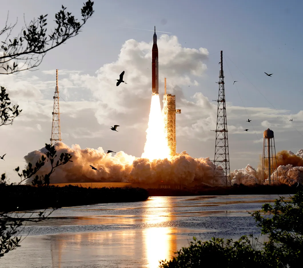 FILE - NASA's Artemis II moon rocket lifts off from the Kennedy Space Center's Launch Pad 39-B in Cape Canaveral, Fla., April 1, 2026. (AP Photo/Chris O'Meara, File)