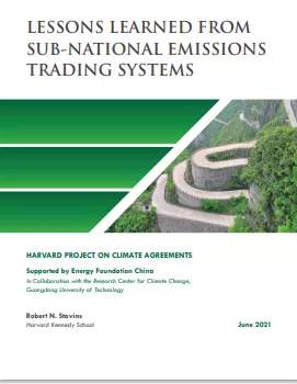 Front Cover Image of "Lessons Learned from Sub-national Emissions Trading Systems"