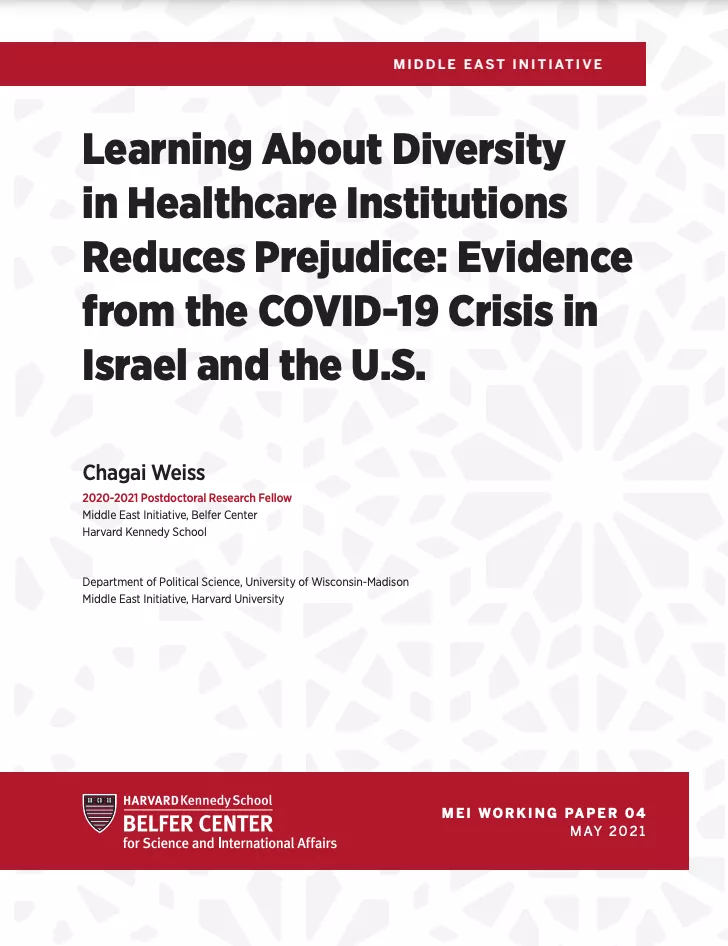 Learning About Diversity in Healthcare Institutions Reduces Prejudice: Evidence from the COVID-19 Crises in Israel and the U.S.