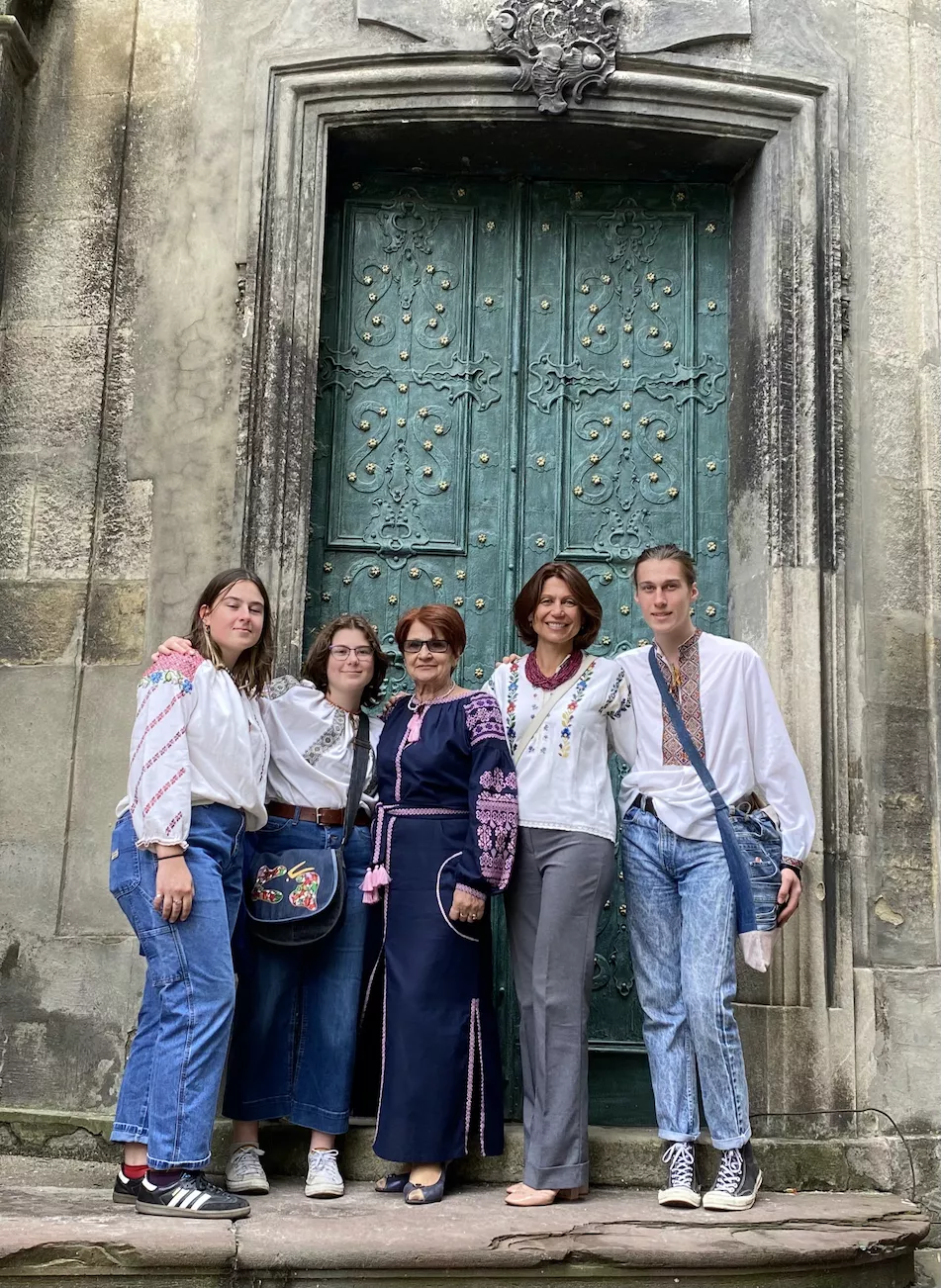 Mariana, her children Anna, Lukas and Maria, and her mother Iryna in Lviv, Ukraine for Ukraine’s Independence Day on August 24, 2021.