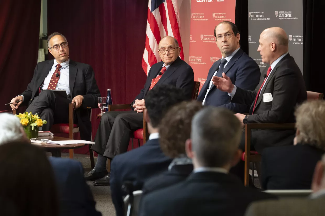 Tarek Masoud, Amb. Edward Djerejian, Youssef Chahed, and Gidi Grinstein