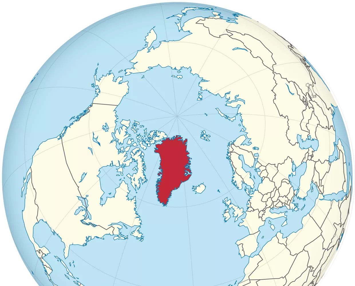 A map showing Greenland's location on the globe.