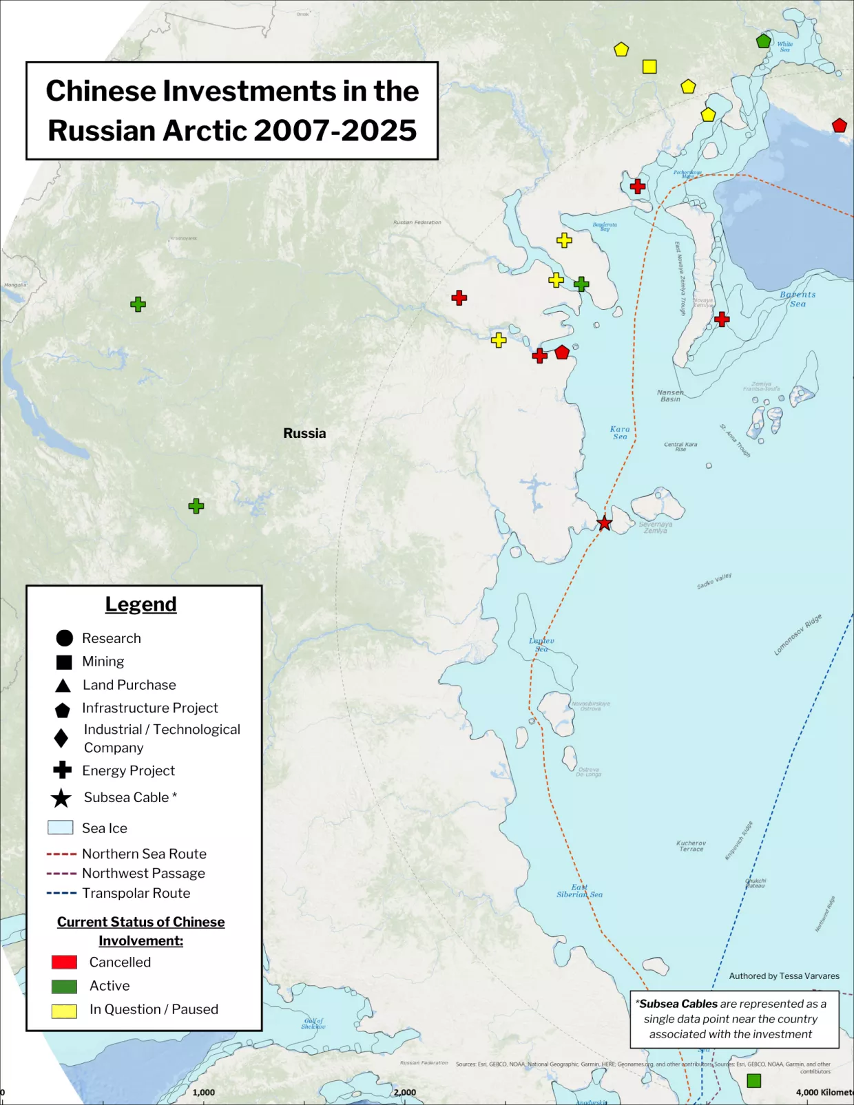 Chinese investments in the Russian Arctic 2007-2025.