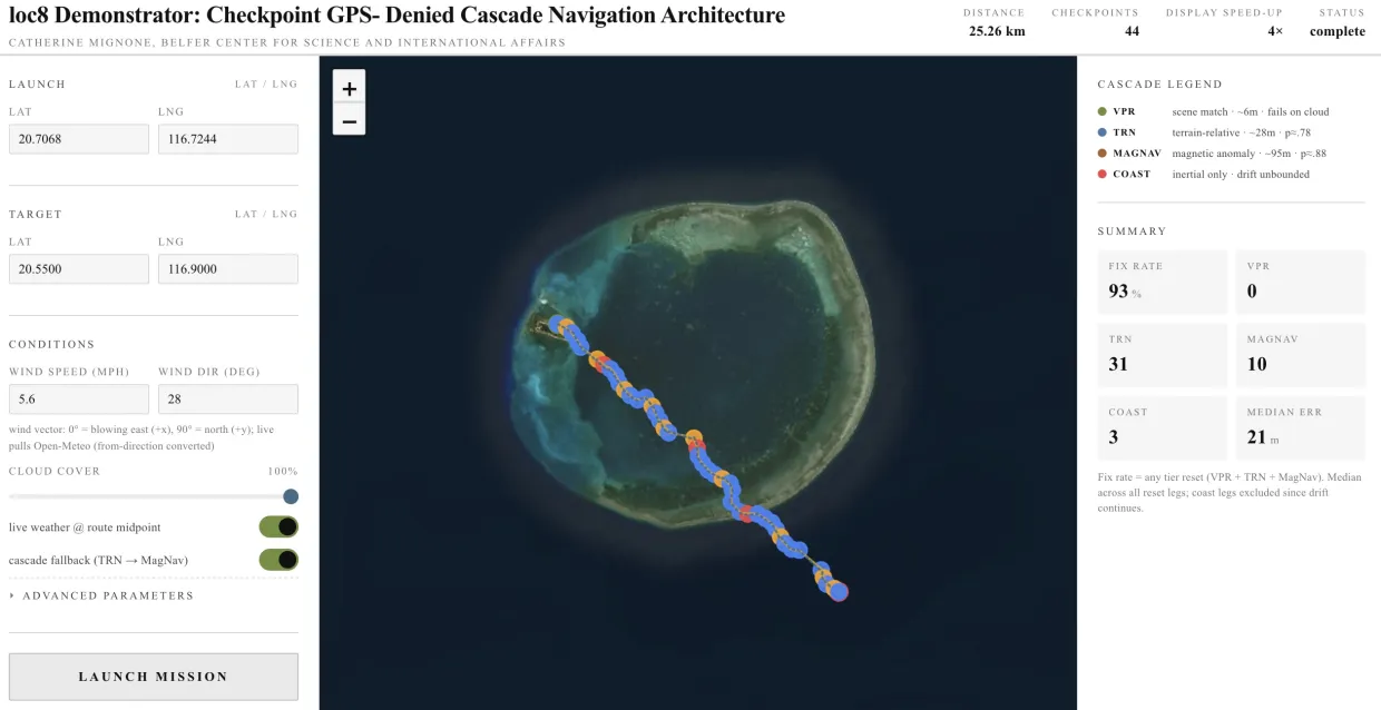 Screenshot of a loc8 mission under heavy cloud.