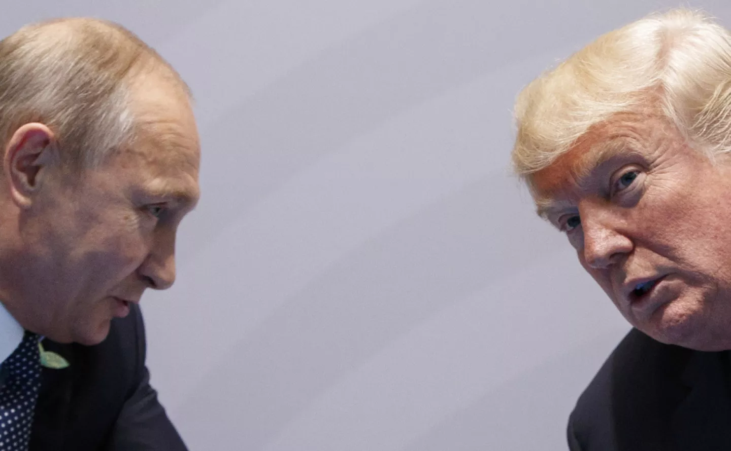 FILE - U.S. President Donald Trump meets with Russian President Vladimir Putin at the G-20 Summit on July 7, 2017, in Hamburg, Germany. (AP Photo/Evan Vucci, File)