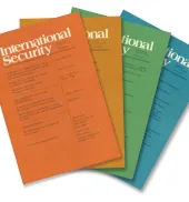 International Security journals laid out in a fan