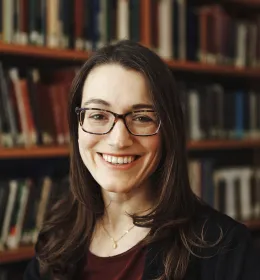 Maria Robson-Morrow in the Belfer Library at the Harvard Kennedy School