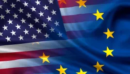 Flags of the United States and the EU