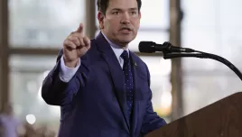 Sen. Marco Rubio, R-Fla. speaks during a campaign rally for Republican presidential nominee former President Donald Trump at J.S. Dorton Arena, Monday, Nov. 4, 2024, in Raleigh, N.C.