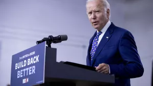 In this July 28, 2020, file photo, Joe Biden speaks at a campaign event.