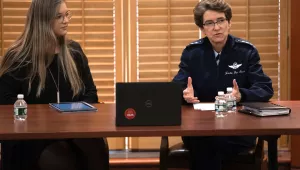 Gen. Van Ovost and Bethan Saunders