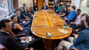 Photo of Usha Sahay and other Belfer International and Global Affairs Student Fellows