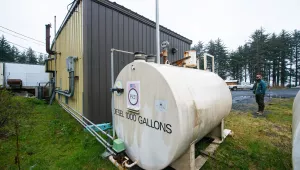 A diesel fuel tank in Kodiak, Alaska
