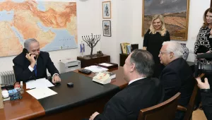 U.S. Secretary of State Michael Pompeo joins Israeli Prime Minister Binyamin Netanyahu, U.S. Ambassador to Israel David M. Friedman, Mrs. Susan Pompeo, and Mrs. Sara Netanyahu