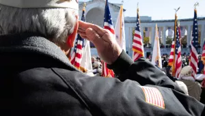 A scene at the national Veterans Day celebration on November 11, 2018, in Washington, D.C.