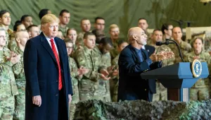 President Trump visiting American troops in Afghanistan. 