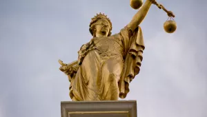 Golden Lady Justice statue, Bruges, Belgium