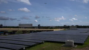 solar panels at the Cochin International Airport in Kochi, Kerala state, India