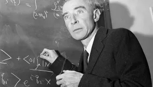 Dr. J. Robert Oppenheimer, creator of the atom bomb, is shown at his study at the Institute for Advanced Study, in Princeton, N.J., Dec. 15, 1957. 