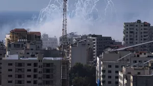 Smoke rises during an Israeli strike on Gaza City on Wednesday, Oct. 11, 2023. (AP Photo/Fatima Shbair)