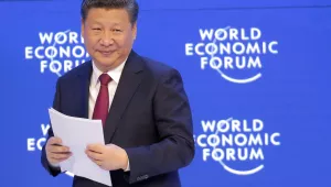 Chinese President Xi Jinping smiles at the audience after concluding his speech at the 2017 World Economic Forum in Davos, Switzerland,  January 17, 2017.