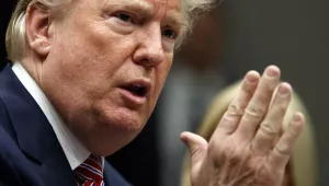 President Donald Trump speaks during a meeting with state and local officials to discuss school safety in the White House in Washington on Tuesday, February 22, 2018. (AP Photo/Evan Vucci)