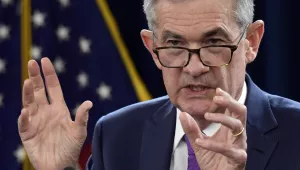 Federal Reserve Chairman Jerome Powell speaks during a news conference in Washington in September 2018.