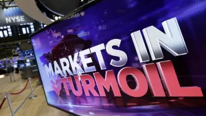 World stock markets are shown plunging in the New York Stock Exchange, August 24, 2015.