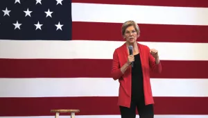Massachusetts senator Elizabeth Warren on a campaign stop 