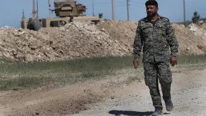 AP photo of soldier in Syria near Turkey border.