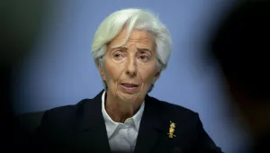 President of European Central Bank Christine Lagarde speaks during a press conference following a meeting of the governing council in Frankfurt, Germany, Thursday, Jan. 23, 2020. 