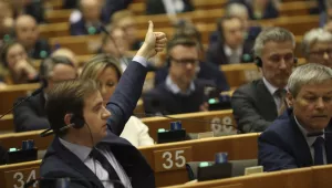 MEP's vote on the UK's withdrawal from the EU, the final legislative step in the Brexit proceedings, during the plenary session at the European Parliament in Brussels, Wednesday, Jan. 29, 2020.