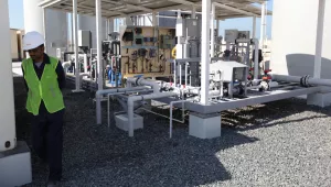 A desalination test facility on the outskirts of Abu Dhabi in 2015 (AP Photo/Jon Gambrell).