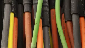 Fiber optic cables are seen at a data center in Manhattan, March 2013