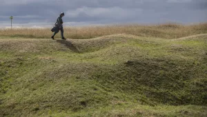 A volunteer in a contemporary reconstruction of the WWI battle of Verdun.