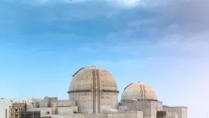 The Barakah nuclear power plant under construction in 2017.