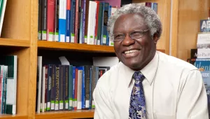 Photo of Calestous Juma in his office.