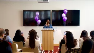 A speaker at the Women in Power Conference