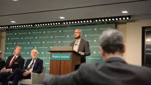 William Tobey, Matthew Bunn, and Nickolas Roth at a Hudson Institute event