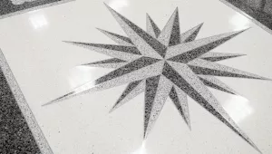 A detail of the main lobby floor of the Central Intelligence Agency headquarters in Langley, Virginia.