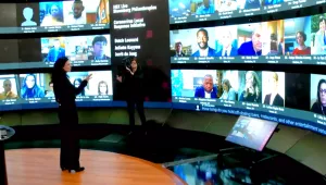 Juliette Kayyem presents a digital lecture to mayors on crisis leadership essentials as part of the Bloomberg Harvard City Leadership Initiative.